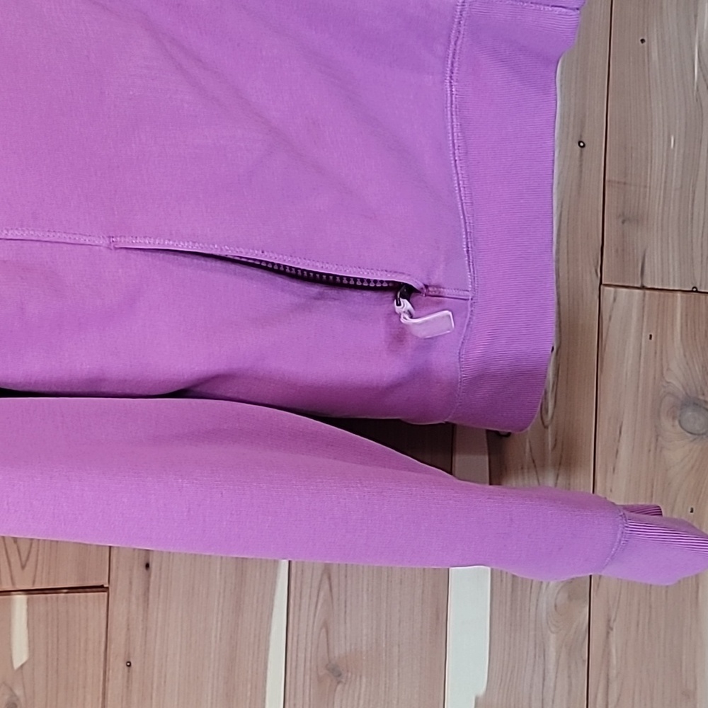 L.L.Bean Zip-Up Fleece-Lined Hoodie, Size M, Purple, Pockets - Picture 3 of 7